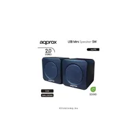 Mini Hangszóró Szett 2.0 5W (3.5mm - USB) Fekete APPROX APPSPAE illusztráció, fotó 1