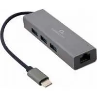 Hub 3 portos USB3.1 + Gbit RJ45 szürke GEMBIRD A-CMU3-LAN-01 Technikai adatok