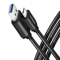 kábel USB-C 3.2 Gen 1 - USB-A 1m adatkábel harisnyázott fekete Axagon Axagon-BUCM3-AM10AB Technikai adatok
