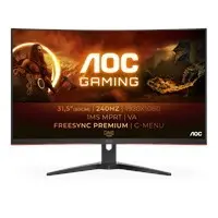 Monitor Ívelt Gaming 31.5" 1920x1080 1ms 2xHDMI DisplayPort 240Hz AOC C32G2ZE_BK Technikai adatok