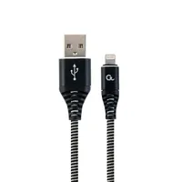 Kábel USB-Lightning 2m fekete-fehér szőtt Gembird CC-USB2B-AMLM-2M-BW Technikai adatok