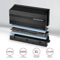 Hűtőborda Axagon CLR-M2XL alumínium passzív hűtő M.2 SSD-hez illusztráció, fotó 2