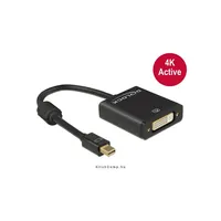 miniDisplayport 1.2 dugós csatl. - DVI csatlakozóhüvely 4K aktív adapter - Fekete Delock-62603 Technikai adatok