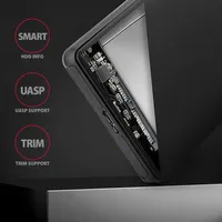 külső ház HDD-SSD 2.5  USB3.2 csavar nélküli AXAGON  fekete illusztráció, fotó 4