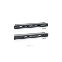 Cat6 patch panel 24 port, 1U, fekete, árnyékolt Delock illusztráció, fotó 1