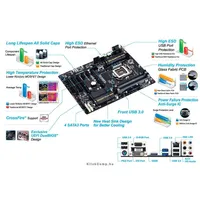 Alaplap B85 skt1150 4xDDR3 1600MHz 2xPCI-E 1xGBE LAN 4xSATA3 8xUSB2.0 4xUSB3.0 illusztráció, fotó 5