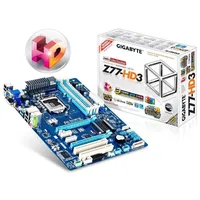 Z77-HD3 skt1155 Z77, 4xDDR3 2800MHz, 2xPCI-E, RAID, 1xGBE LAN, 2xSATA3, 8xUSB2. illusztráció, fotó 1