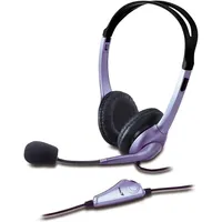 Fejhallgató 3,5mm Jack Genius HS-04S fekete headset illusztráció, fotó 2
