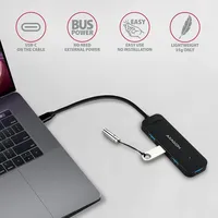 USB Hub 4 port USB3.0 AXAGON HUE-L1C fekete illusztráció, fotó 4