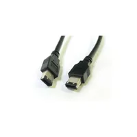IEE1394 IEEE1394 kábel, 6P-6P, 1.8m, fekete illusztráció, fotó 1