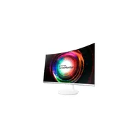 Monitor 27  2560x1440 QLED WQHD HDMI Mini-Display port ívelt kijelzős fehér-ezü illusztráció, fotó 1