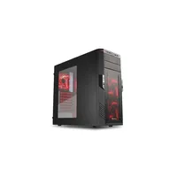 Számítógépház ATX mATX alsó táp 3x120mm v. 2xUSB3.0 2xUSB I/O SHARKOON T28 feke illusztráció, fotó 1