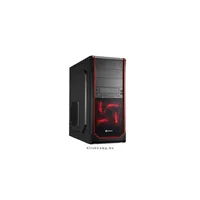 Számítógépház ATX mATX 2xUSB3.0 I/O SHARKOON VS3-V Red fekete vörös betét + 1x1 illusztráció, fotó 1