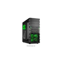 Számítógépház ATX mATX mITX 2x120mm LED 2xUSB3.0 I/O SHARKOON VG4-W Green feket illusztráció, fotó 1