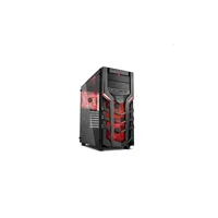 Számítógépház ATX mATX mITX alsó táp fekete-vörös üveg ablakos Sharkoon DG7000- illusztráció, fotó 1