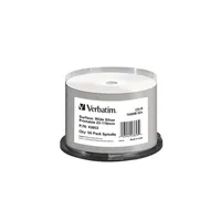 CD-R lemez, nyomtatható ezüst felület, matt, no-ID, AZO, 700MB, 52x, hengeren, VERBATIM VERBATIM-43653 Technikai adatok