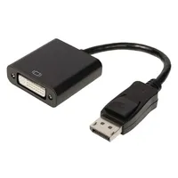 DisplayPort DVI átalakító: DisplayPort apa – DVI-D 24+1 tűs anya 0,2m fekete VLCP37250B02 Technikai adatok