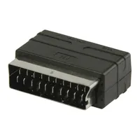 SCART - RCA bemenet adapter, SCART apa - 3x RCA anya, fekete illusztráció, fotó 2