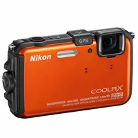 NIKON Coolpix AW100 narancs 16MP digitális fényképezőgép illusztráció, fotó 1