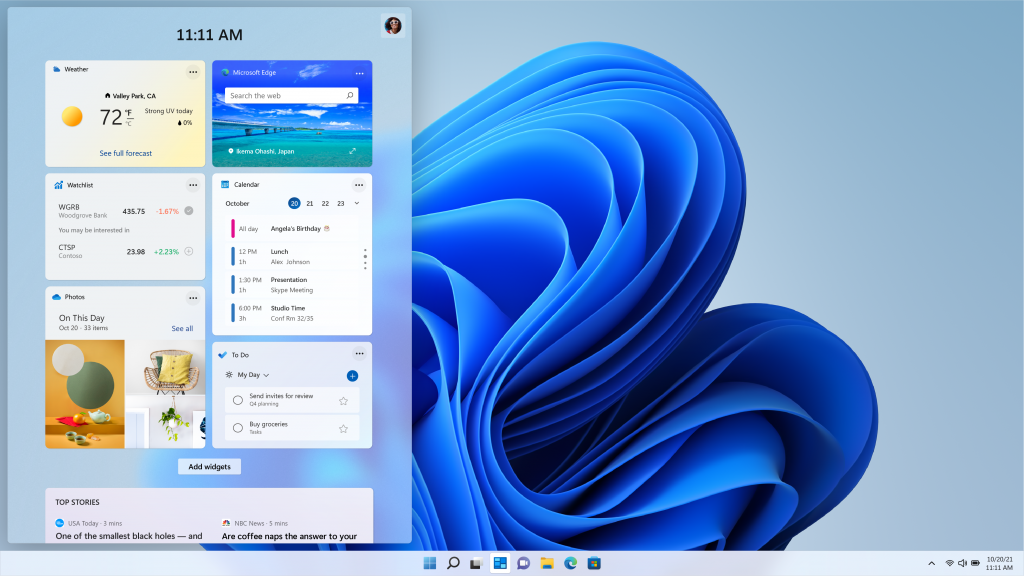 A Windows 11 új widget-panelje