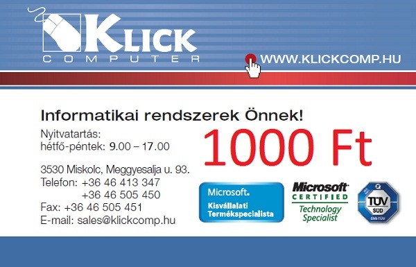 Acer Notebook, Asus Laptop bolt, Számítástechnika, számítógép WebÁruház - Klick Computer Hungary Kft. www.klickcomp.hu