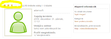 Kérjük, adjon sok csillagot, ha az adamsoft által nevezett KlickComp.hu honlap tetszik Önnek!