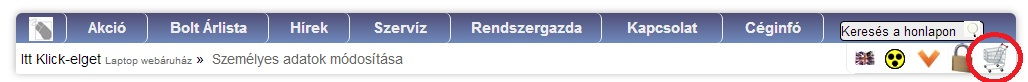 Klick Computer Web Bolt - Kosár megnézése